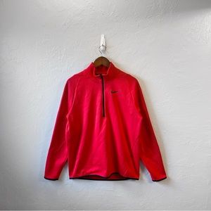 Nike Dri-Fit Red Running Quarter Zip Jacket Size Medium Performance Athletic